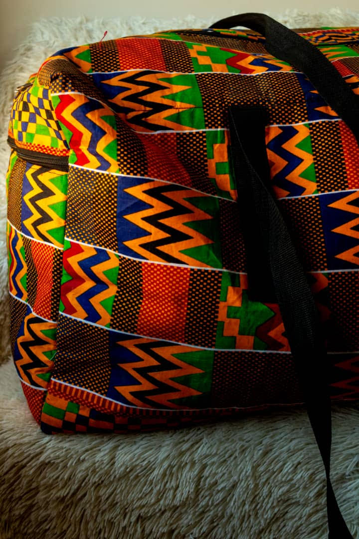 Multi-Patterned Duffel Bag
